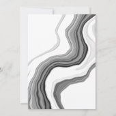 白黒の大理石の流体アート結婚ズ 招待状 (裏面)