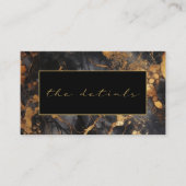 白黒の大理石の詳細結婚ズ エンクロージャーカード (正面)