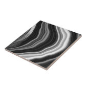 白黒の大理石の重ね合わせ効果タイル タイル (側面)