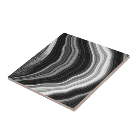 白黒の大理石の重ね合わせ効果タイル タイル (側面)