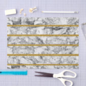 白黒の大理石の金ゴールドのグリッターの効果は縞で飾ります 薄葉紙 (クラフト)