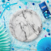 白黒の大理石の顔 ペーパープレート (パーティー)