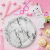 白黒の大理石の顔 ペーパープレート (パーティー)