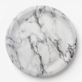 白黒の大理石の顔 ペーパープレート (正面)