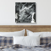 白黒の大理石アクリル絵画ズ キャンバスプリント (インサイチュ (寝室))