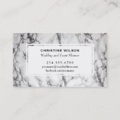 白黒の大理石イベントプランナー 名刺 (裏面)