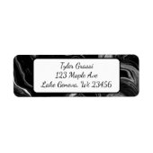 白黒の大理石クラス ラベル (正面)