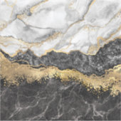 白黒の大理石ゴールド箔モノグラム シール (正面)