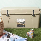 白黒の大理石ゴールド箔モノグラム シール (クーラー)