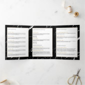 白黒の大理石サロンまたは製品パンフレット 三つ折りカード (内部)