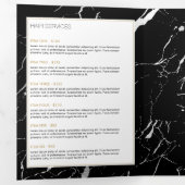 白黒の大理石サロンまたは製品パンフレット 三つ折りカード (内部最初)