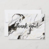 白黒の大理石サンキューカード サンキューカード (正面)
