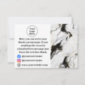 白黒の大理石サンキューカード サンキューカード (裏面)