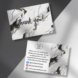 白黒の大理石サンキューカード サンキューカード