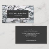 白黒の大理石ストーンメーソンの建築家 名刺 (正面/裏面)