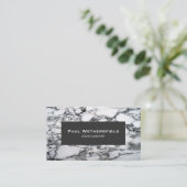 白黒の大理石ストーンメーソンの建築家 名刺 (スタンド正面)