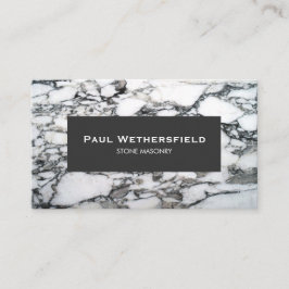 白黒の大理石ストーンメーソンの建築家 名刺
