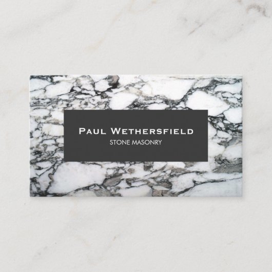 白黒の大理石ストーンメーソンの建築家 名刺 (正面)