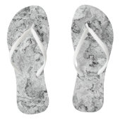 白黒の大理石スワール抽象芸術 ビーチサンダル (ソール)