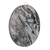 白黒の大理石テクスチャパターン ダーツボード (正面左)