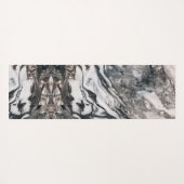 白黒の大理石テクスチャパターン ヨガマット (裏面(横))