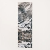 白黒の大理石テクスチャパターン ヨガマット (正面)