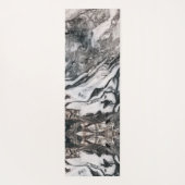 白黒の大理石テクスチャパターン ヨガマット (裏面)