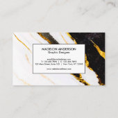 白黒の大理石テクスチャ 名刺 (裏面)