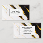 白黒の大理石テクスチャ 名刺 (正面/裏面)