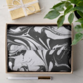 白黒の大理石テクス渦巻形のチャ 薄葉紙 (ギフト)