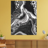 白黒の大理石デジタル流体アート キャンバスプリント (インサイチュ (リビング))