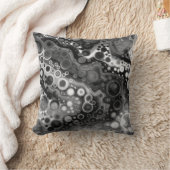 白黒の大理石デジタル流体アート クッション (ブランケット)