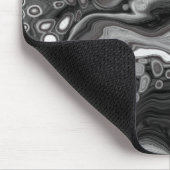 白黒の大理石デジタル流体アート マウスパッド (コーナー)