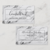 白黒の大理石トレンディー 名刺 (正面/裏面)