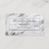 白黒の大理石トレンディー 名刺 (裏面)