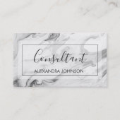白黒の大理石トレンディー 名刺 (正面)