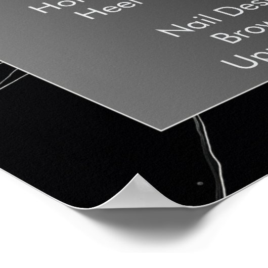 白黒の大理石ネイルサロン価格一覧メニュー ポスター (角)