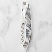 白黒の大理石パターン ソムリエナイフ (正面)