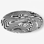 白黒の大理石パターン ペーパープレート (アングル)