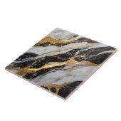 白黒の大理石パターン(金ゴールド付) タイル (側面)