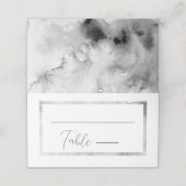 白黒の大理石フレームスクリフォーマルプト結婚ズ プレイスカード (外部開封)