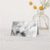 白黒の大理石フレームスクリフォーマルプト結婚ズ プレイスカード (裏面)