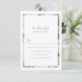 白黒の大理石フレームスクリフォーマルプト結婚ズ 出欠カード (スタンド正面)