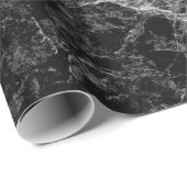 白黒の大理石モダンパタフェイクーン ラッピングペーパー (ロールコーナー)