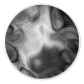 白黒の大理石抽象芸術 セラミックノブ (正面)