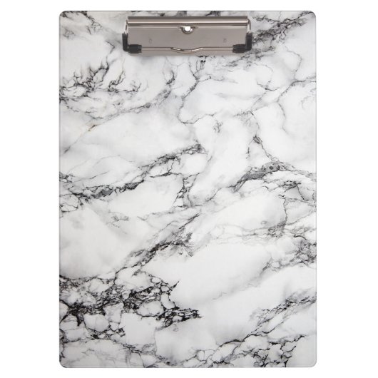 白黒の大理石模様 クリップボード (正面)