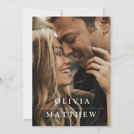 白黒の大理石結婚の写真 招待状 (裏面)