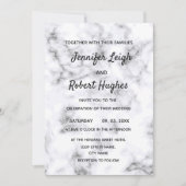 白黒の大理石結婚の 招待状 (正面)