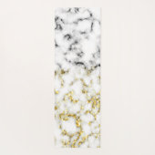 白黒の大理石金ゴールドスパークルフレークMonogram ヨガマット (裏面)
