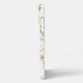 白黒の大理石金ゴールドスパークル名前をカスタムする iPhoneケース (左側面)